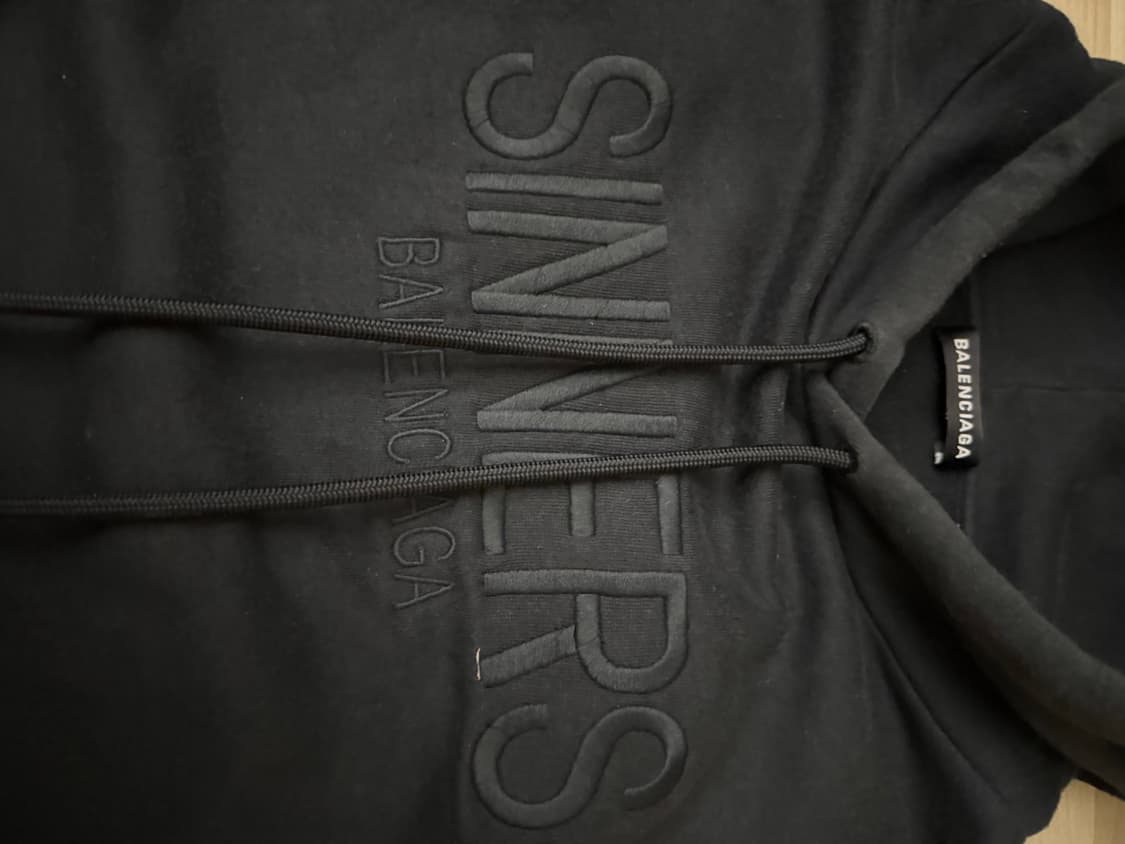 (남여공용)발렌시아가 시너스 후드티 블랙 Ssize(95~100) 상품이미지2