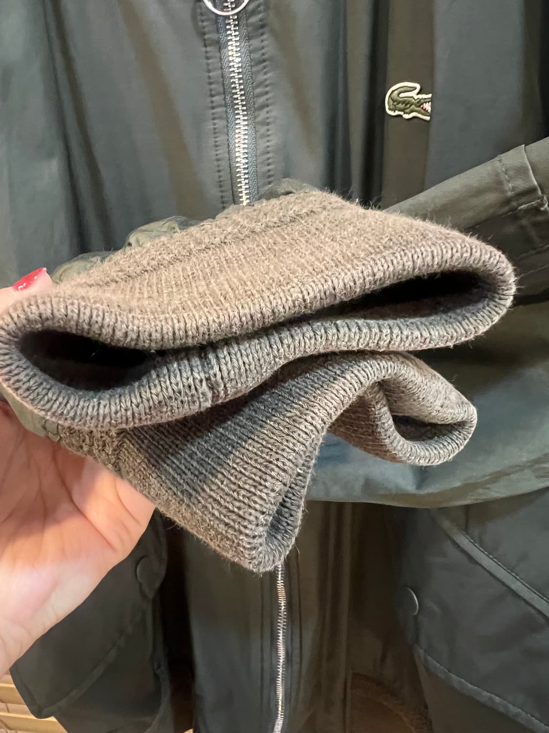 라코스테 남성 카키 바람막이점퍼 블루종 항공점퍼 상품이미지4