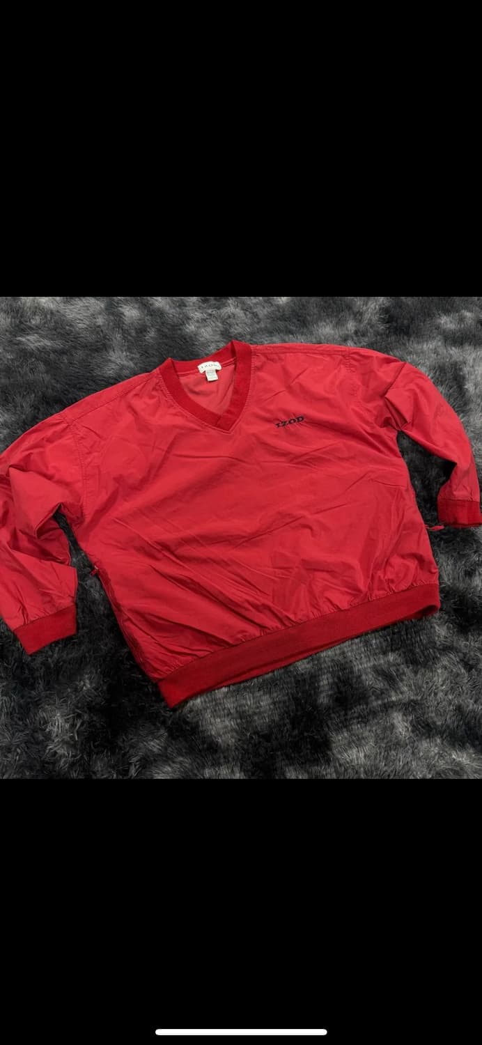 투티/0084 IZOD 브이넥 바람막이 레드 웜업 상품이미지2