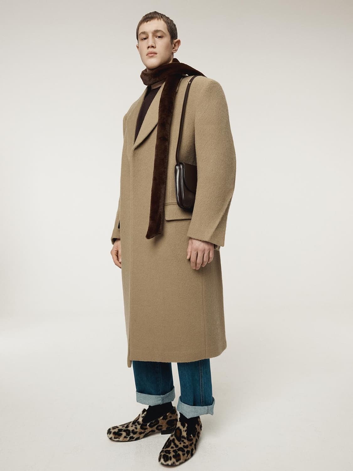 렉토 25FW 헤어리 울 싱글 코트 라이트 카키 상품이미지3