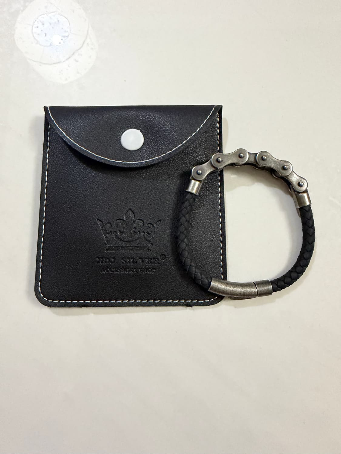 Red Silk Wear 가죽 브레이드 팔찌 상품이미지2