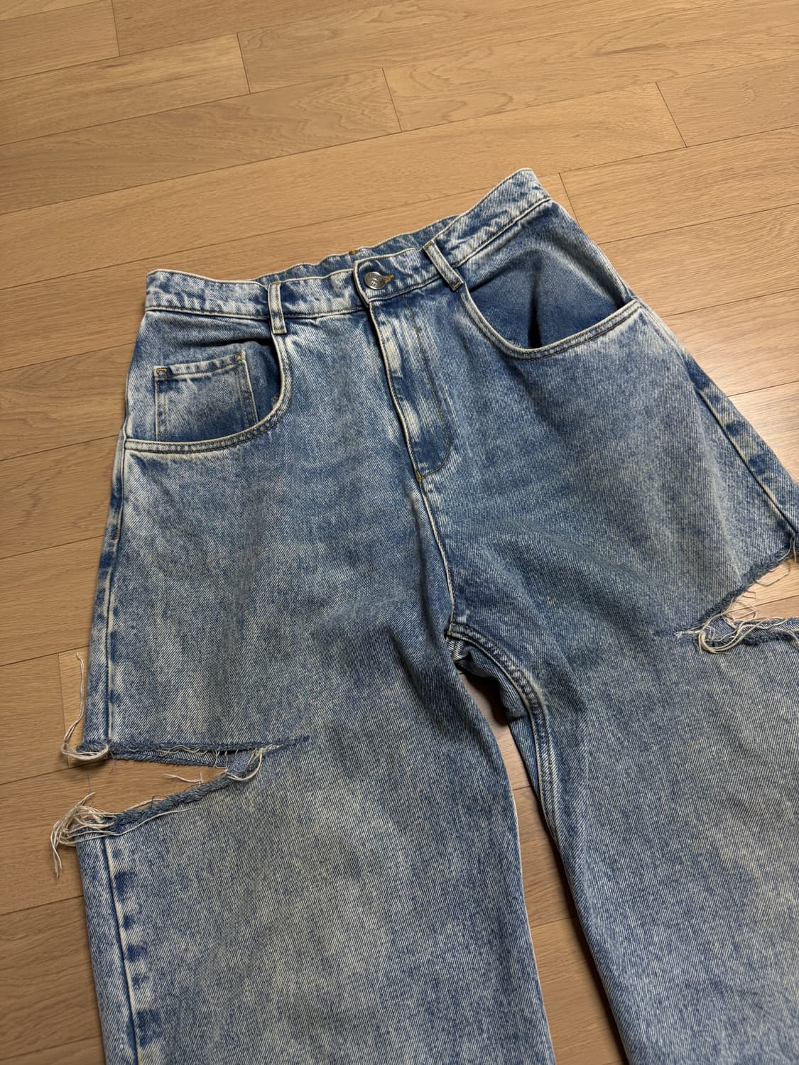 [44] 마르지엘라 컷아웃 데님 팬츠 상품이미지1