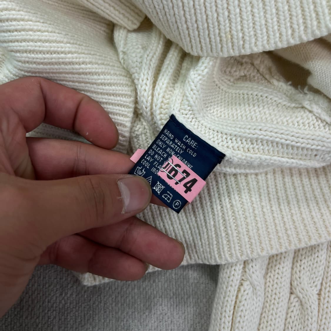 W 90 폴로 랄프로렌 스포츠 꽈배기 니트 집업 상품이미지5