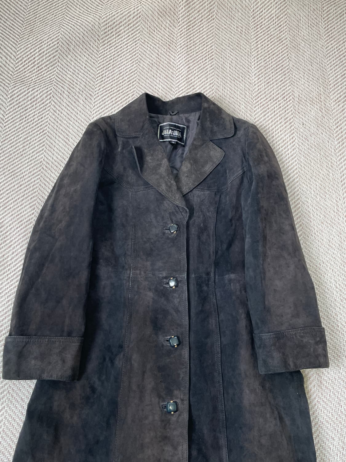 JHAJHA 테일러드 스웨이드 롱코트 J03307 상품이미지3