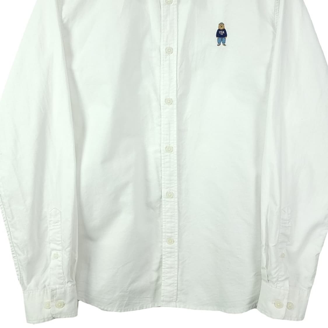 [후아유] 곰돌이 자수 셔츠 화이트 M18959 상품이미지5