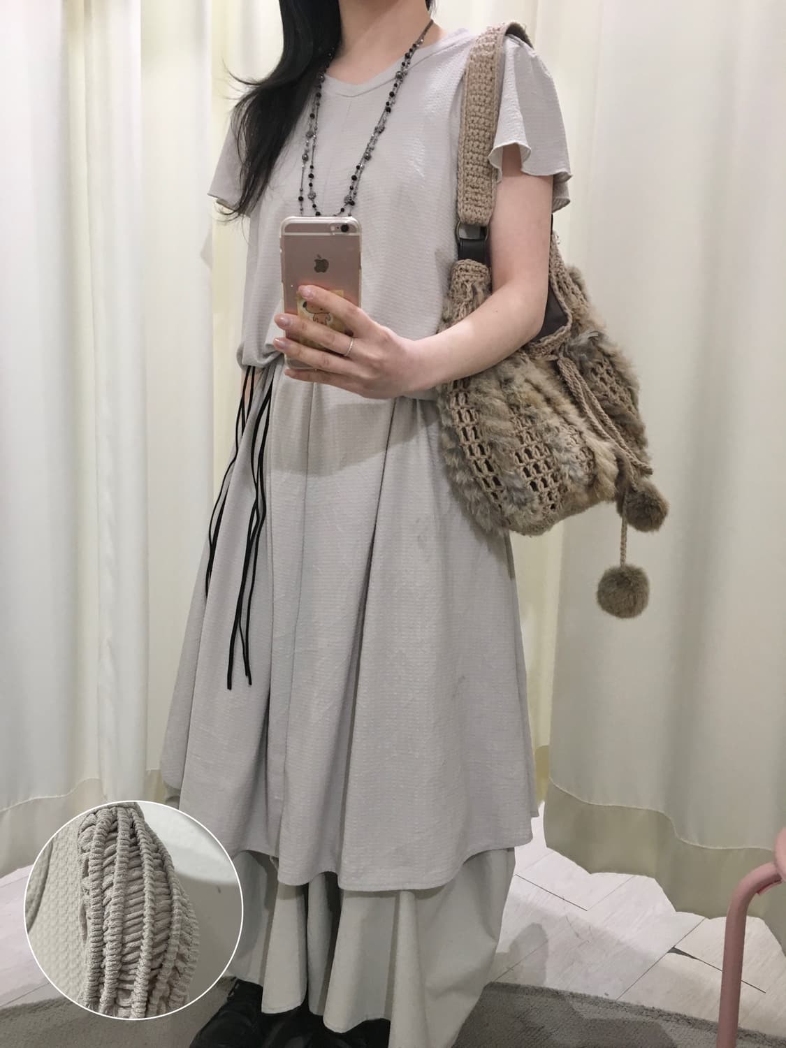 숄더 트위스트 포인트 원피스 상품이미지1