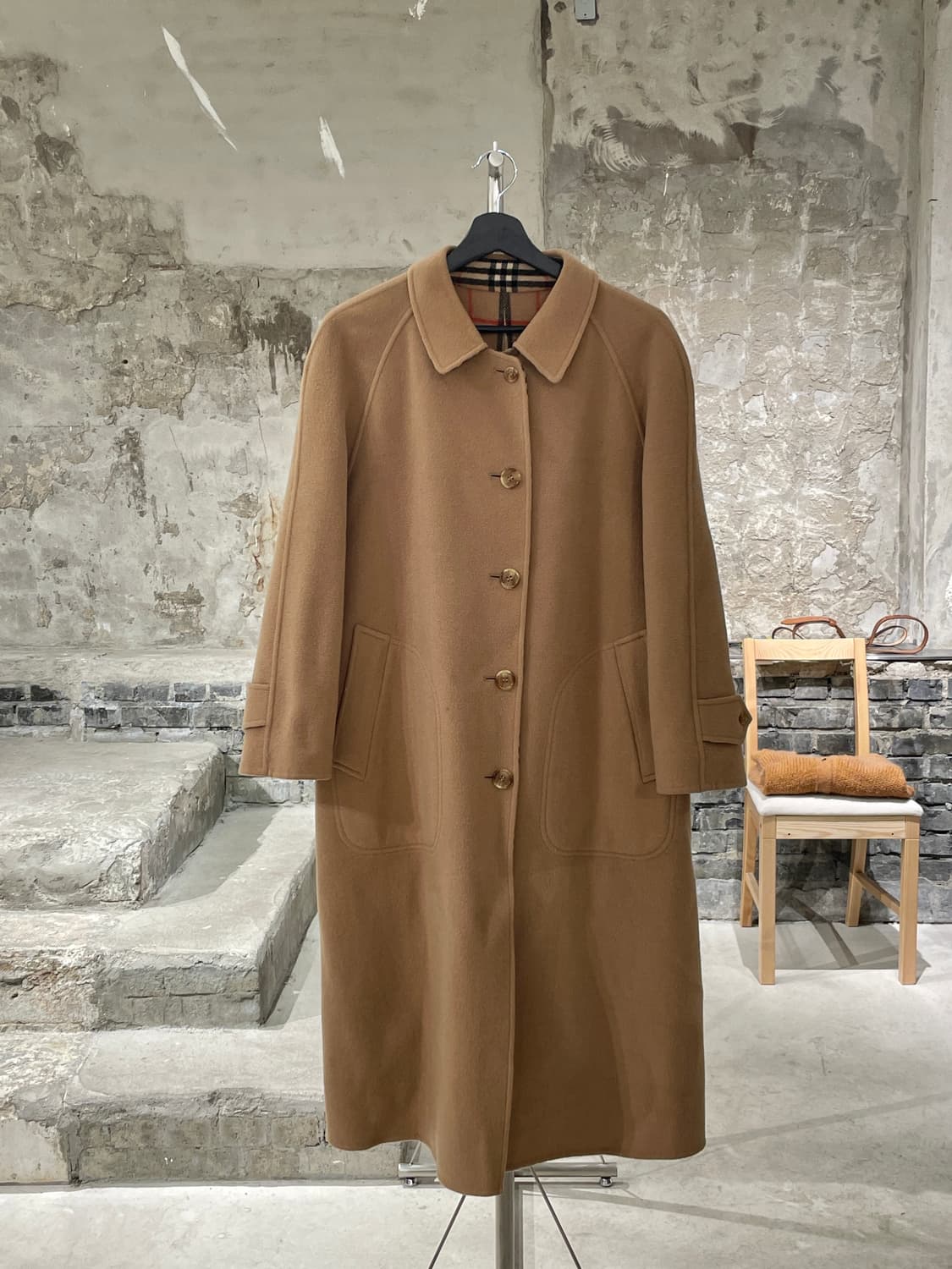 버버리 베이지 노바체크 리버시블 울 코트 상품이미지5