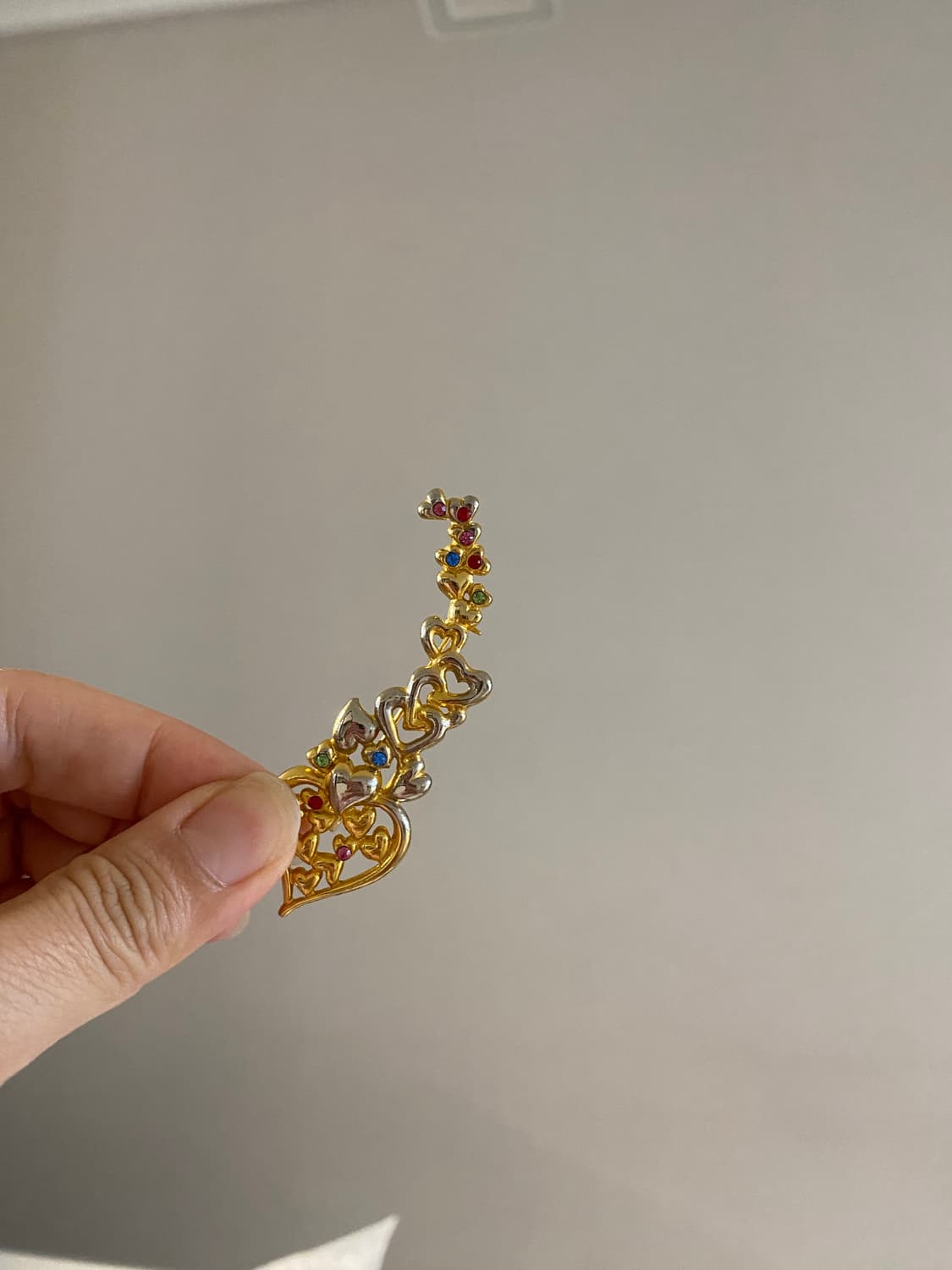 일본 하트 빈티지 브로치 겸 팬던트 상품이미지2