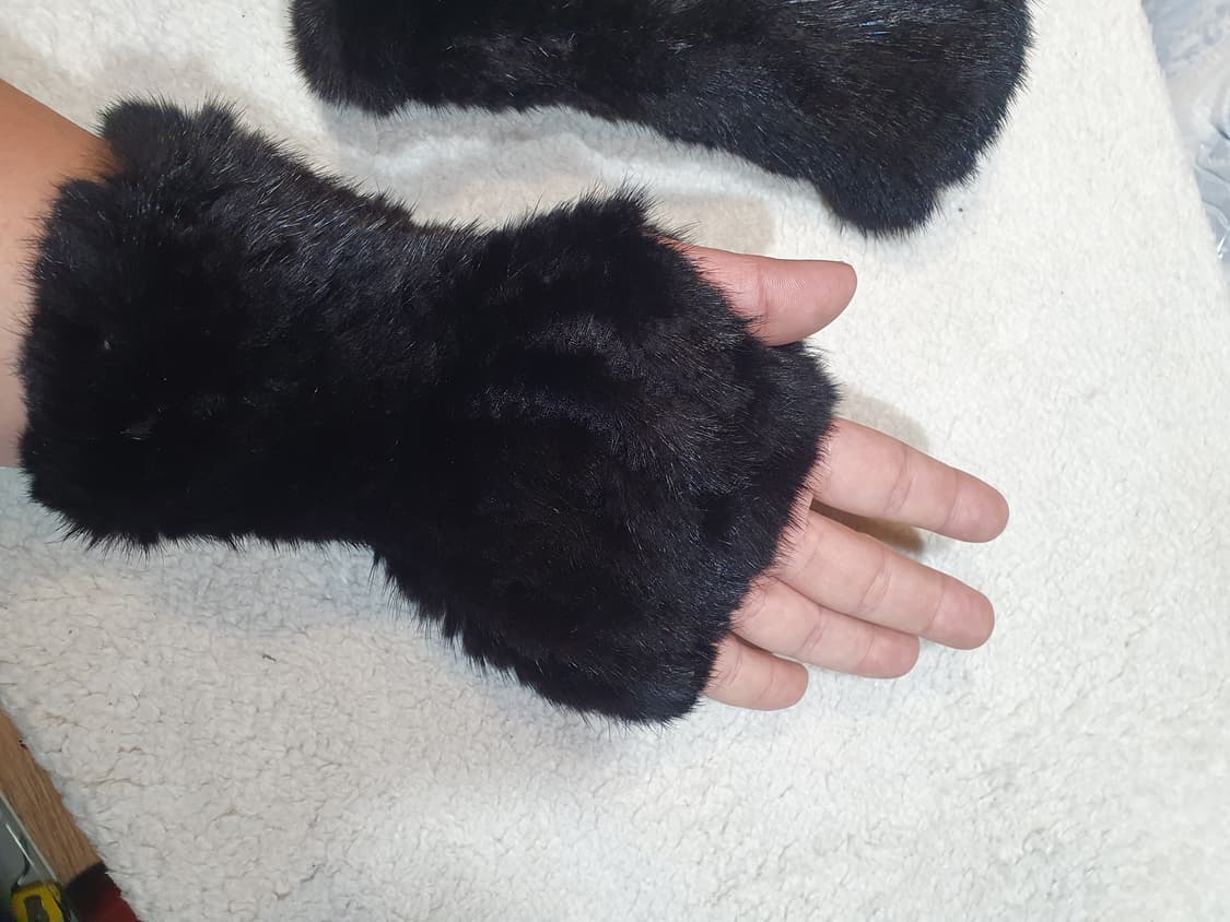 블랙 퍼 손목 워머 토시 상품이미지2