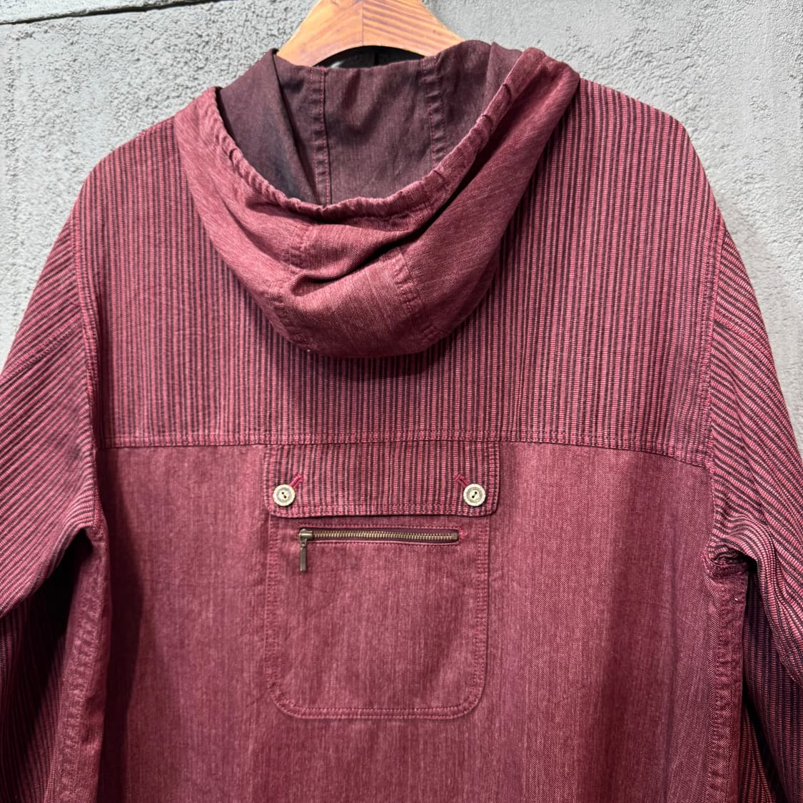 Romache 제팬 버건디 후드 셔츠 자켓 (L)   상품이미지7