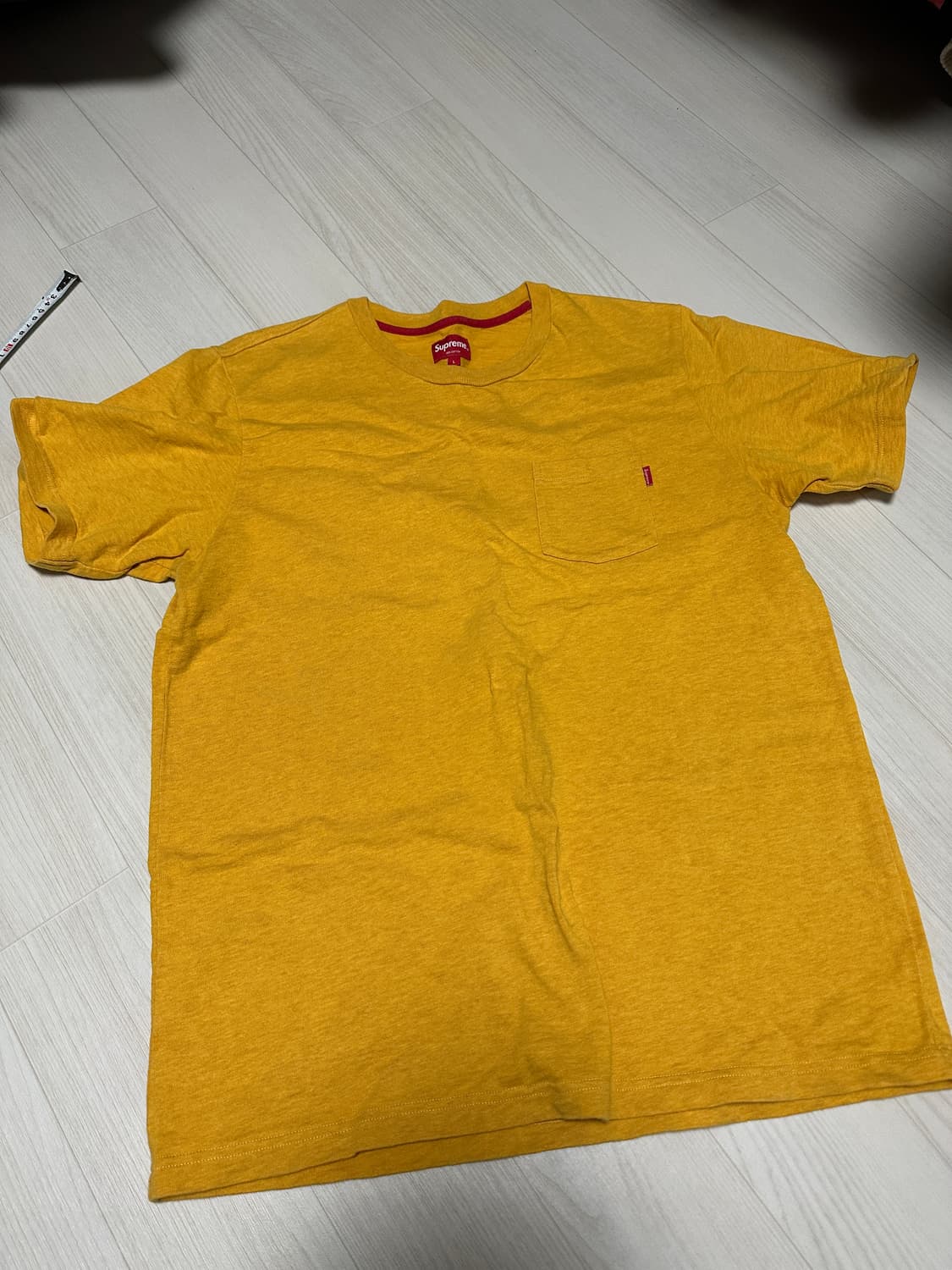 슈프림 옐로우 반팔 티셔츠 (파리 슈프림 구매) 상품이미지1