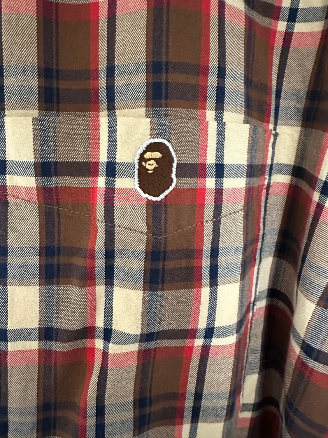 A BATHING APE 미니 체크 반팔 셔츠 L 상품이미지4