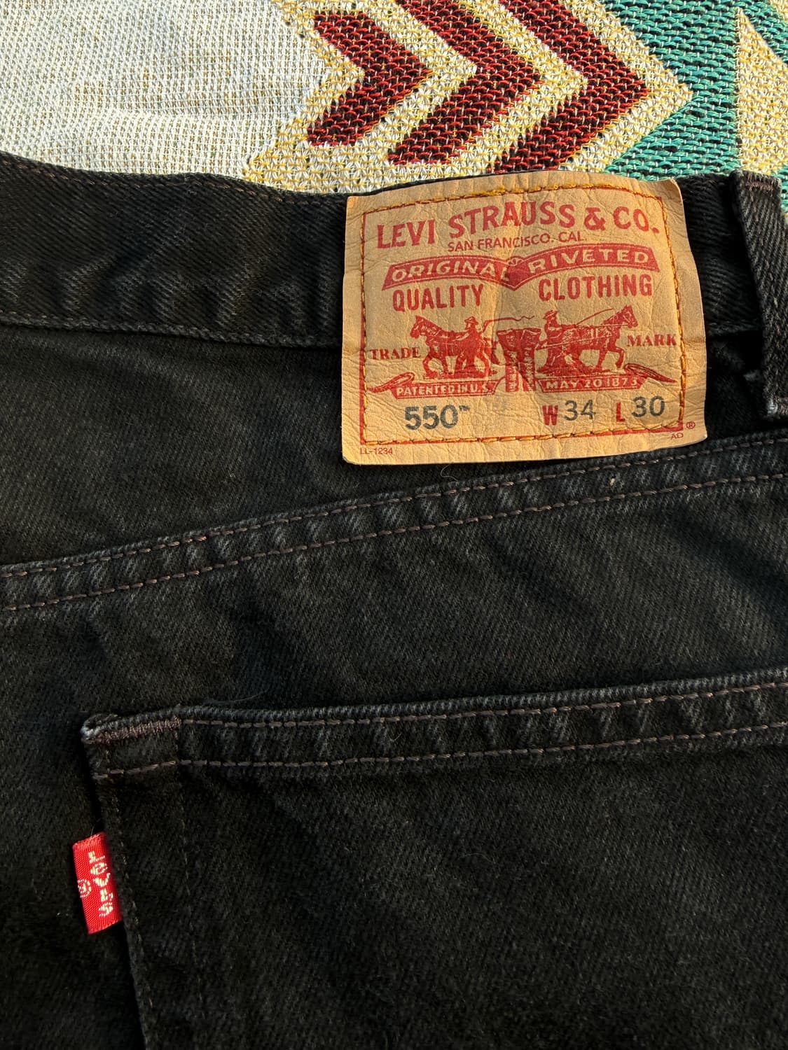 리바이스 550 흑청 34/30 지퍼플라이 상품이미지1