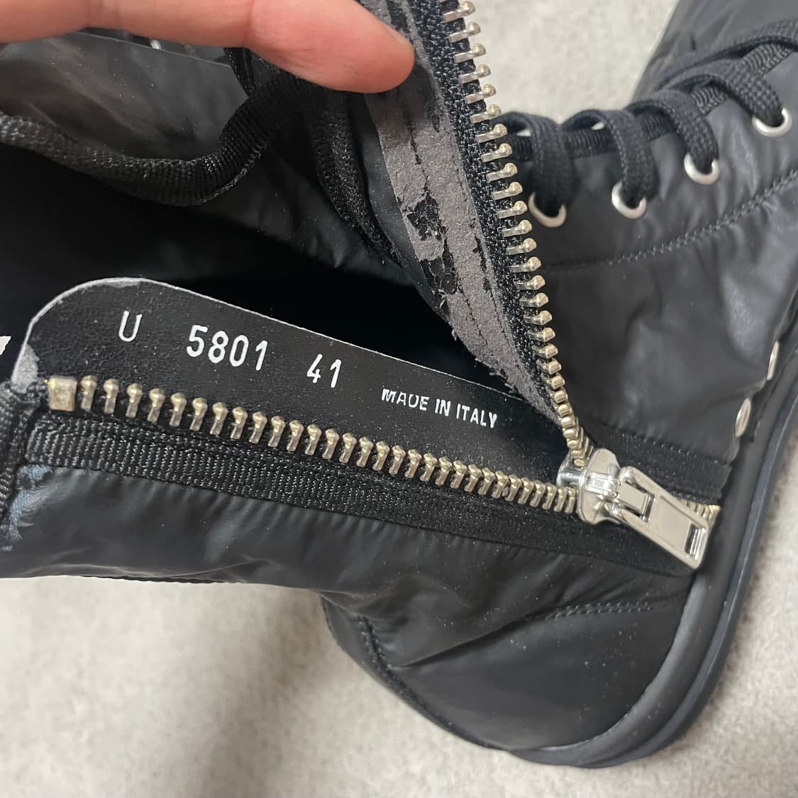 41) 릭오웬스 다크쉐도우 블랙 나일론 라몬즈 하이탑 상품이미지5