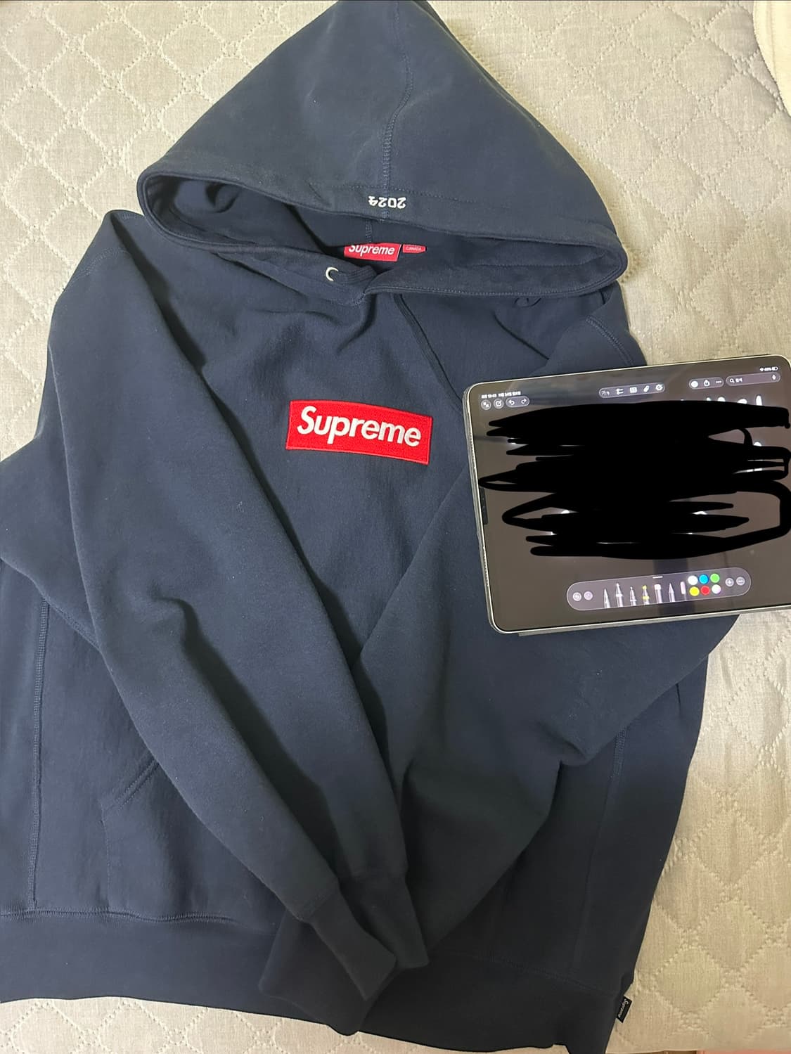 24FW 슈프림 박스로고 네이비 상품이미지1