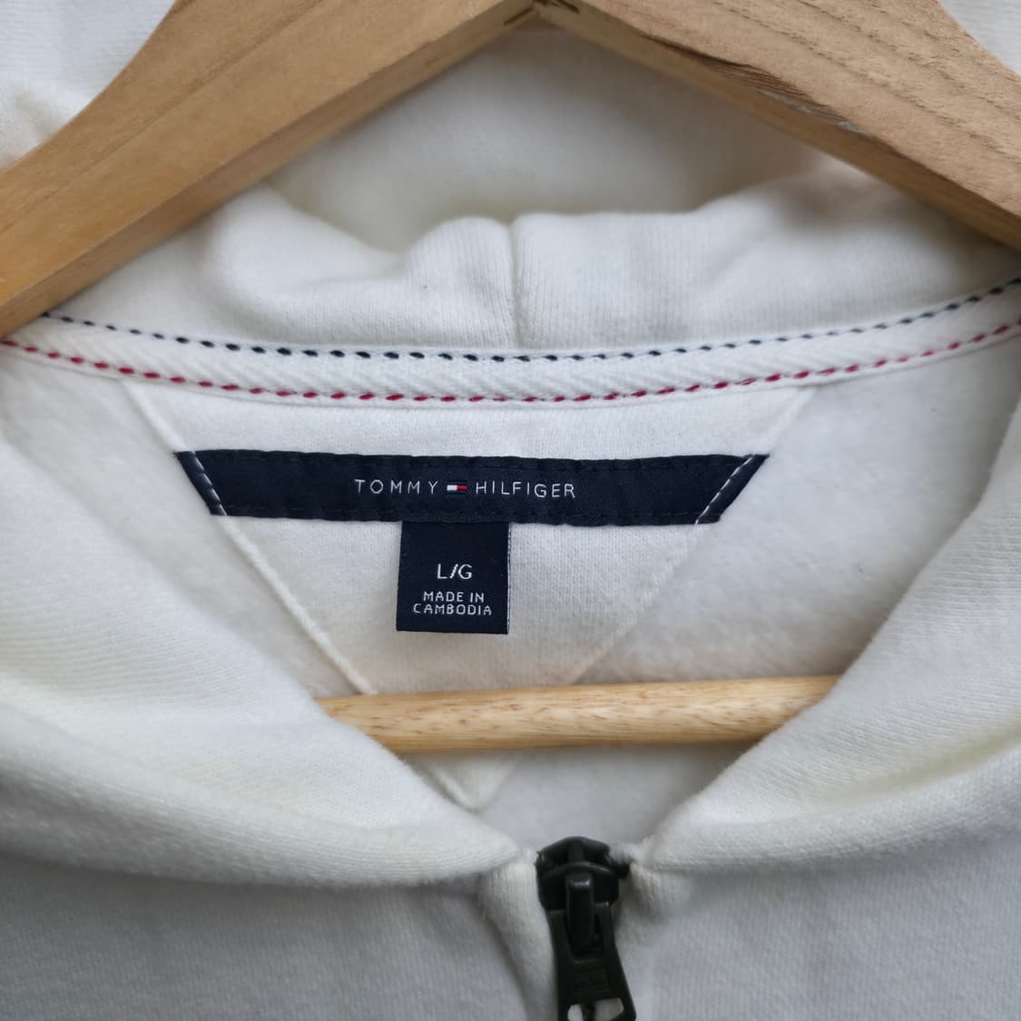 [L] 타미힐피거 화이트  후드집업 상품이미지5