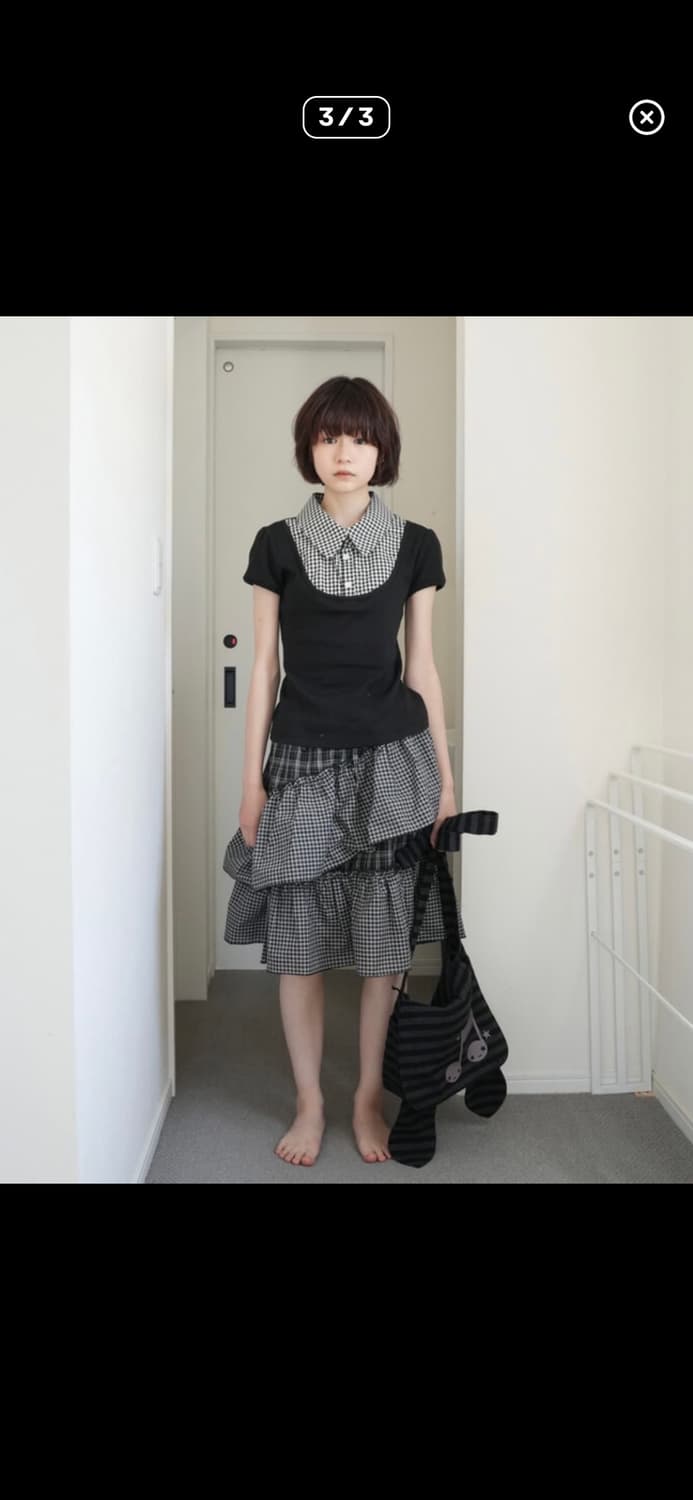 인앤양인하모니 프릴 체크 스커트 상품이미지2