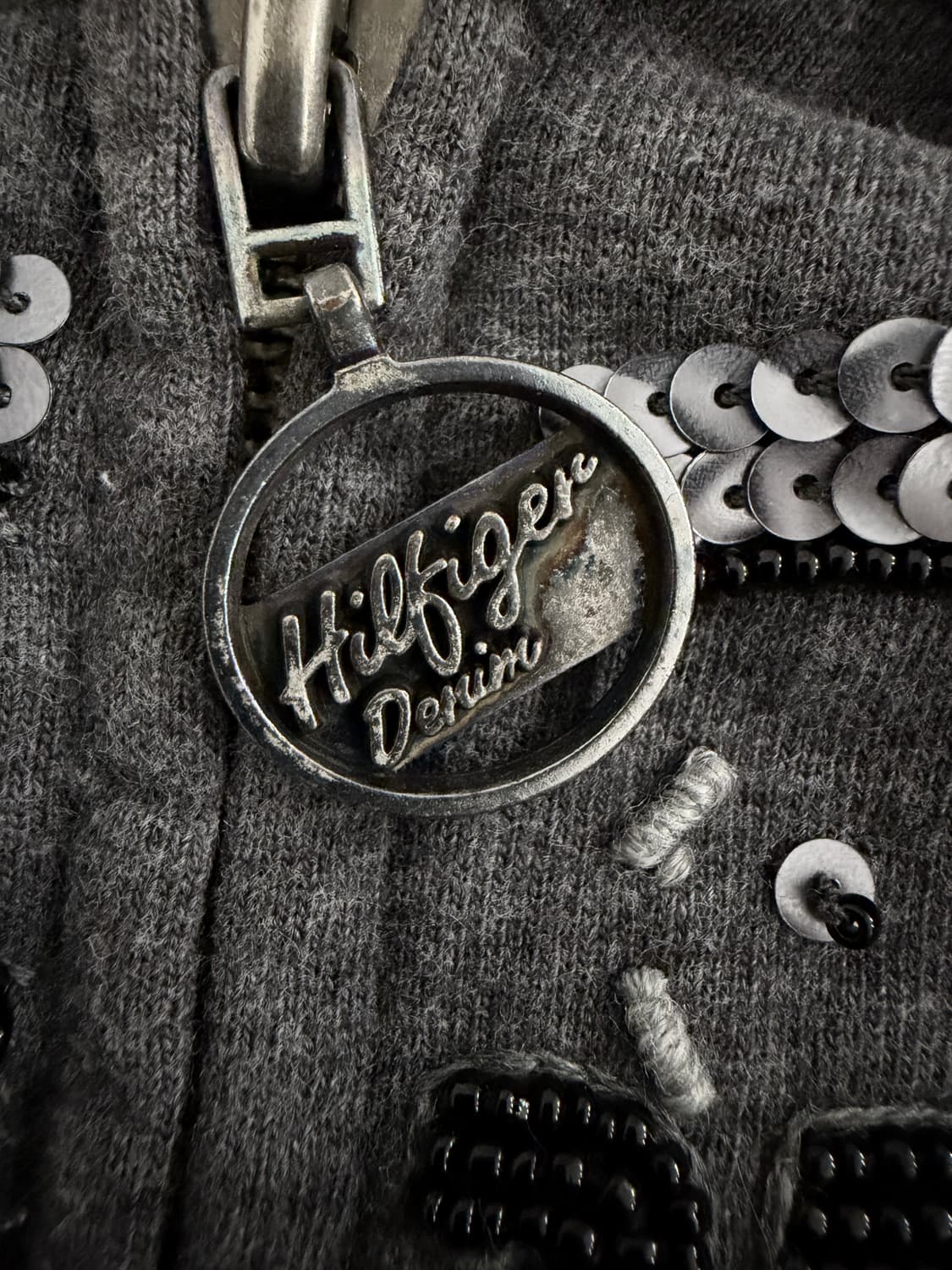 타미힐피거 스팽글 비즈 시퀸 후드집업 상품이미지4