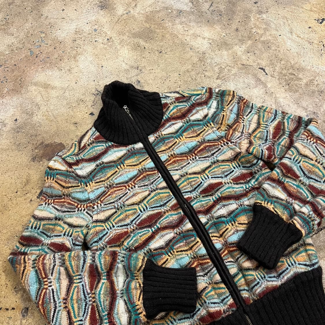 [정품/40] 미쏘니 패턴 니트 집업 b16 상품이미지1