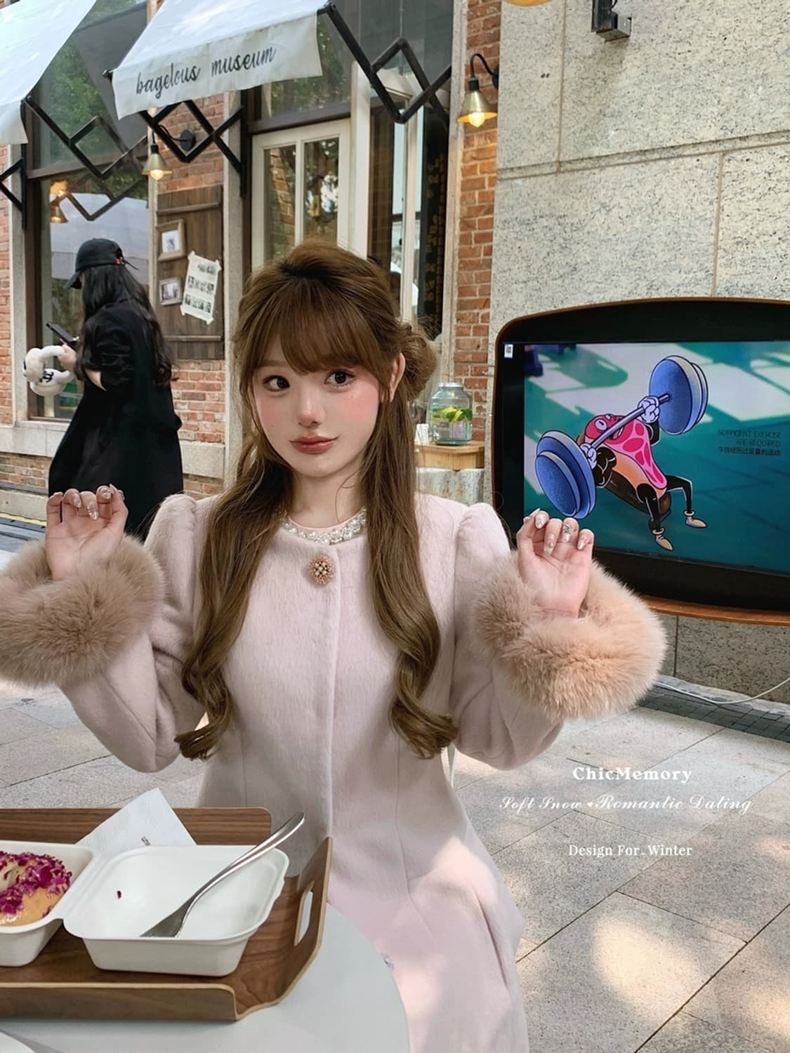 사토미상 쇼콜라티에 딸기우유 퍼 코트 상품이미지1