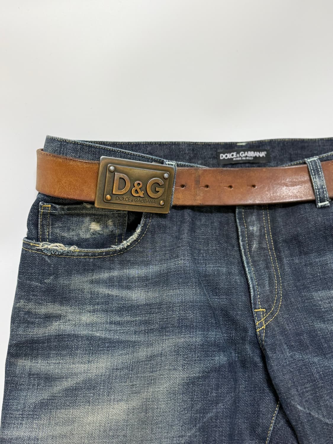 00s Dolce&Gabbana logo belt(brown) 상품이미지1