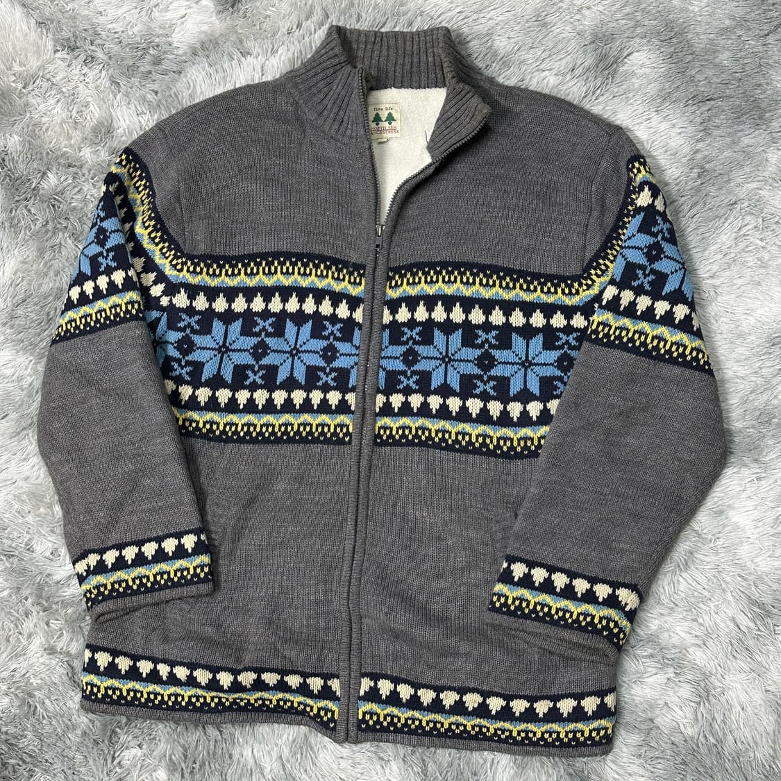 빈티지 유니크 니트집업 L 상품이미지1