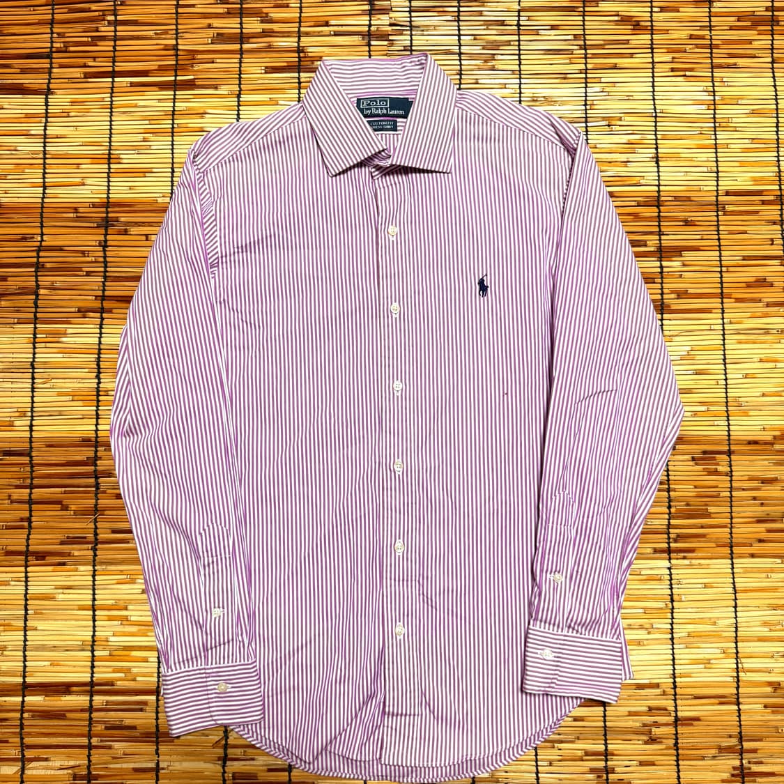 폴로 퍼플 스트라이프 패턴 셔츠 40 m 상품이미지1