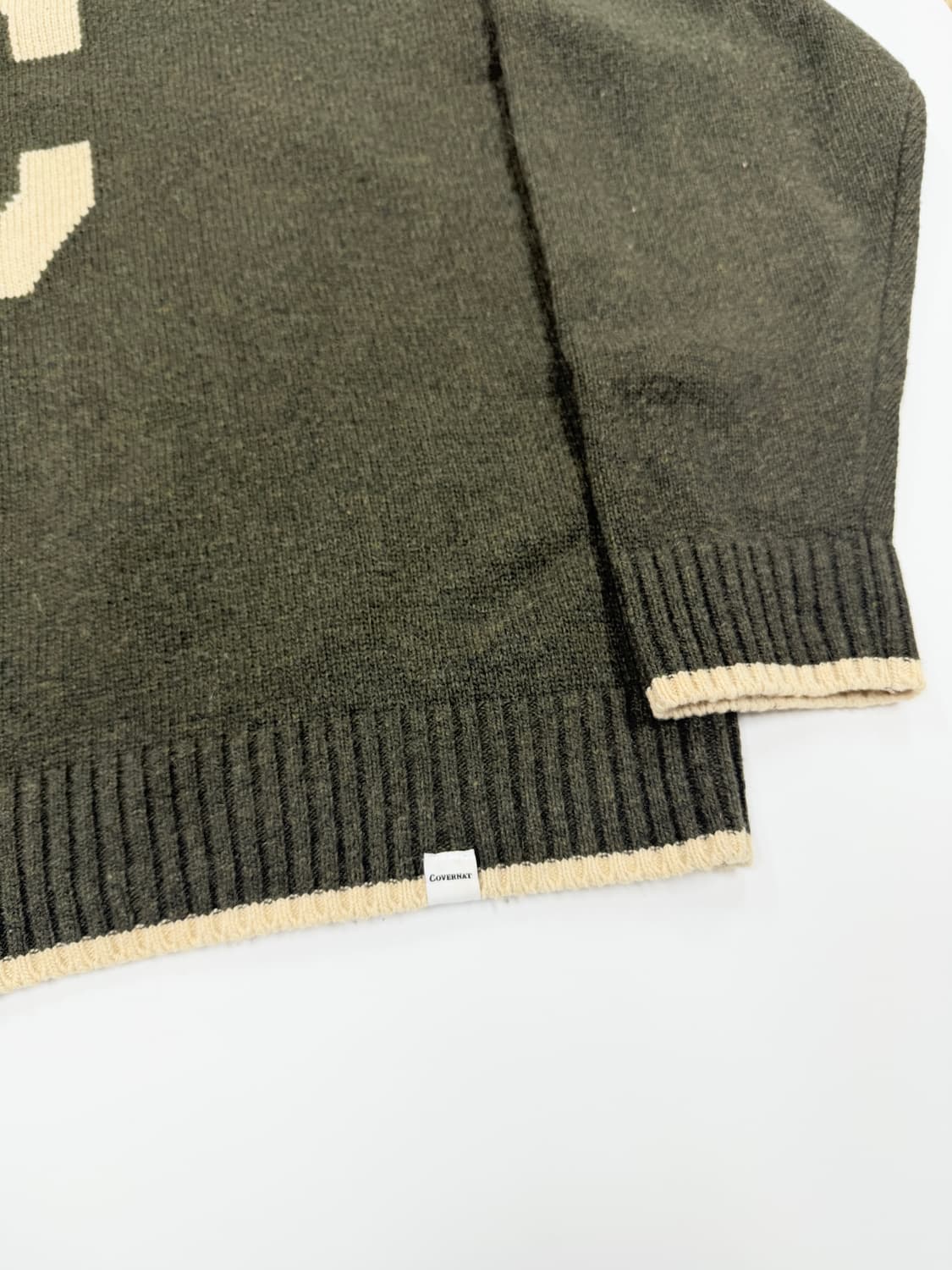 커버낫 카키 빅로고 니트 상품이미지4
