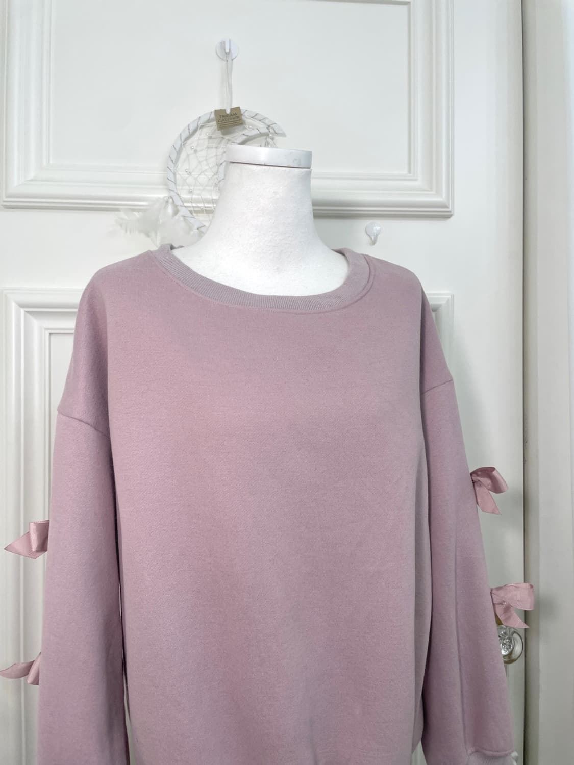 indipink side bow fleeced sweatshirts 상품이미지5