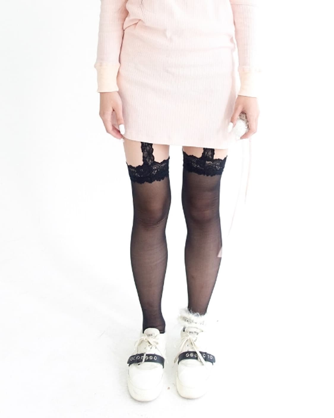 FAERIE sheer lingerie stocking black 상품이미지4