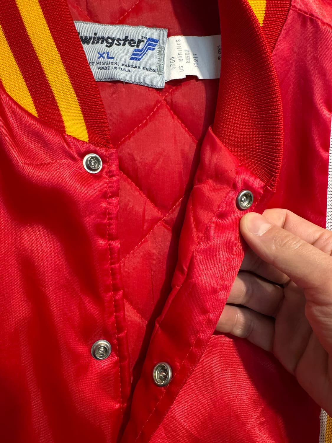 90s usa made usmc satin stadium Jacket 상품이미지8