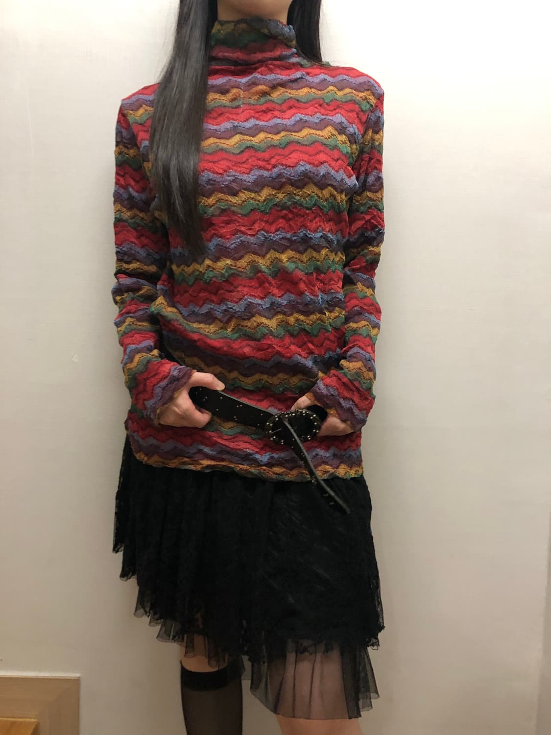 빈티지 히피 믹스컬러 스트라이프 탑 상품이미지3