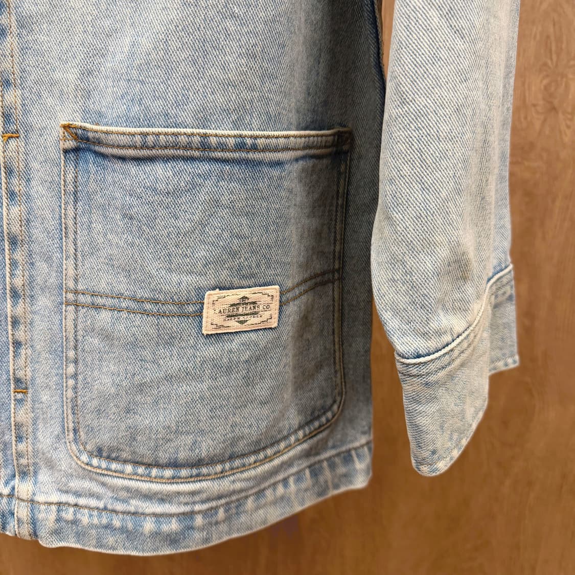 랄프 로렌 진스 컴퍼니 데님 자켓 워크 포켓 로고 패치 디테일 블루 상품이미지6