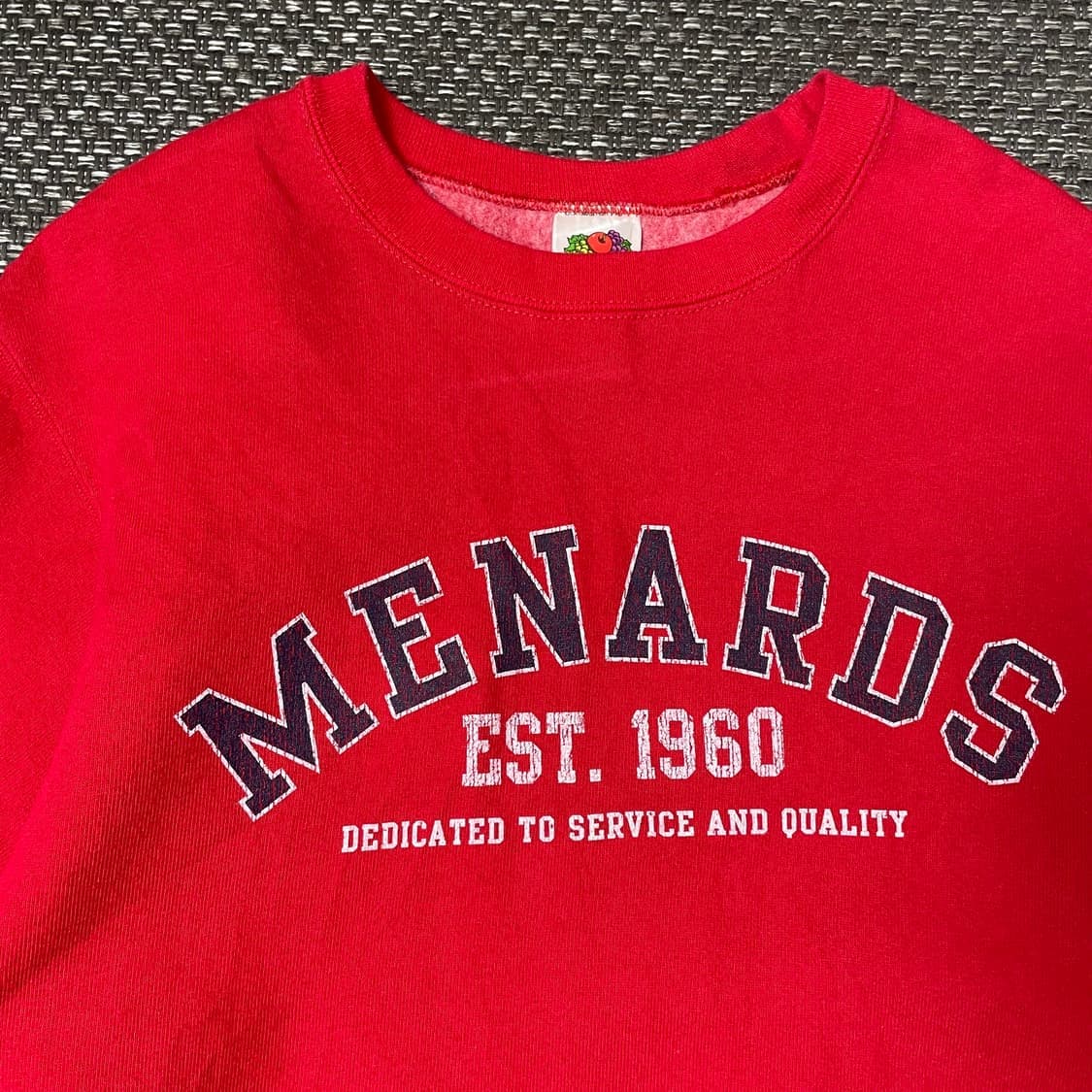 프룻오브더룸 레드 프린팅 기모 맨투맨 S 상품이미지3