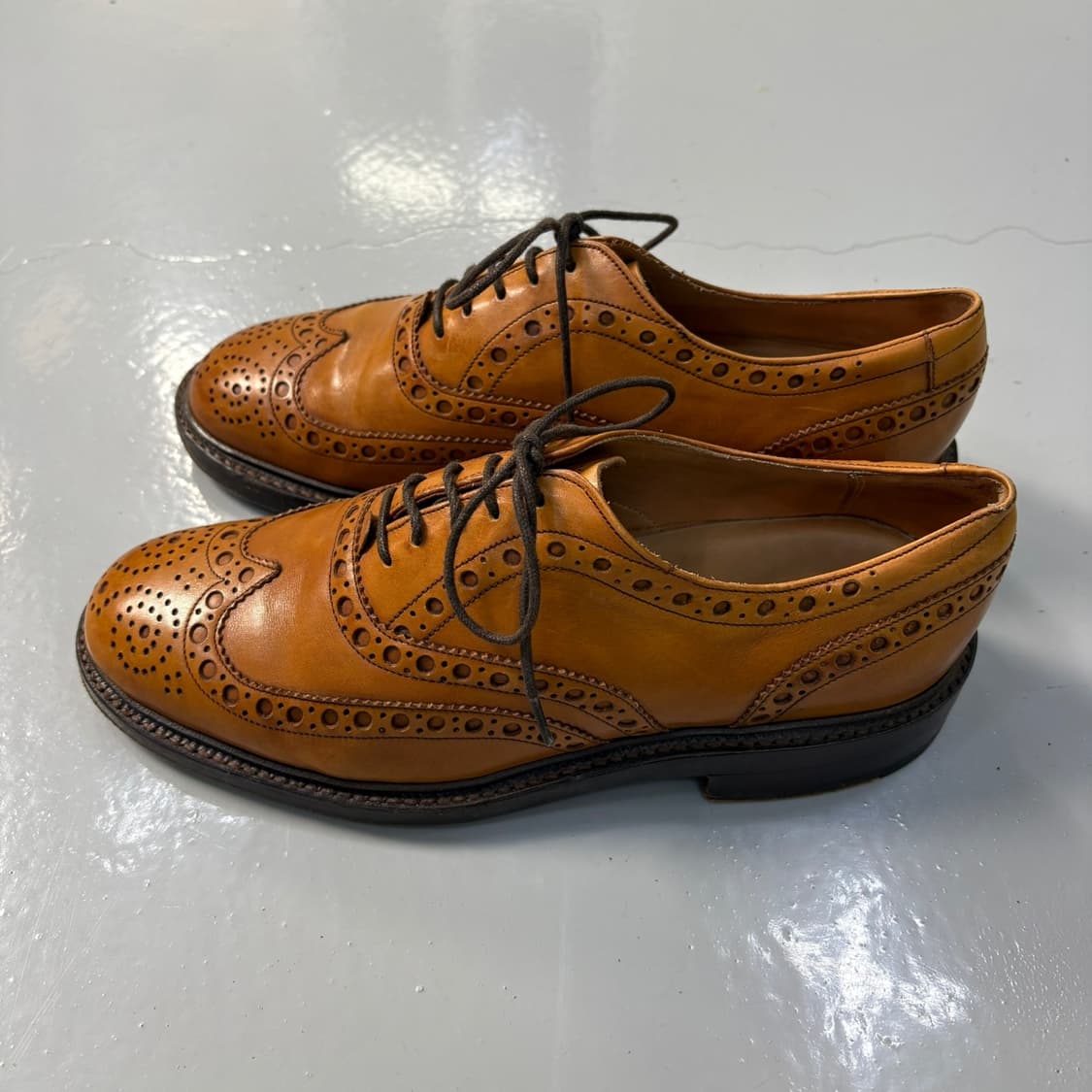 실측 바커 남성 가죽 윙팁 구두 0406J 상품이미지2