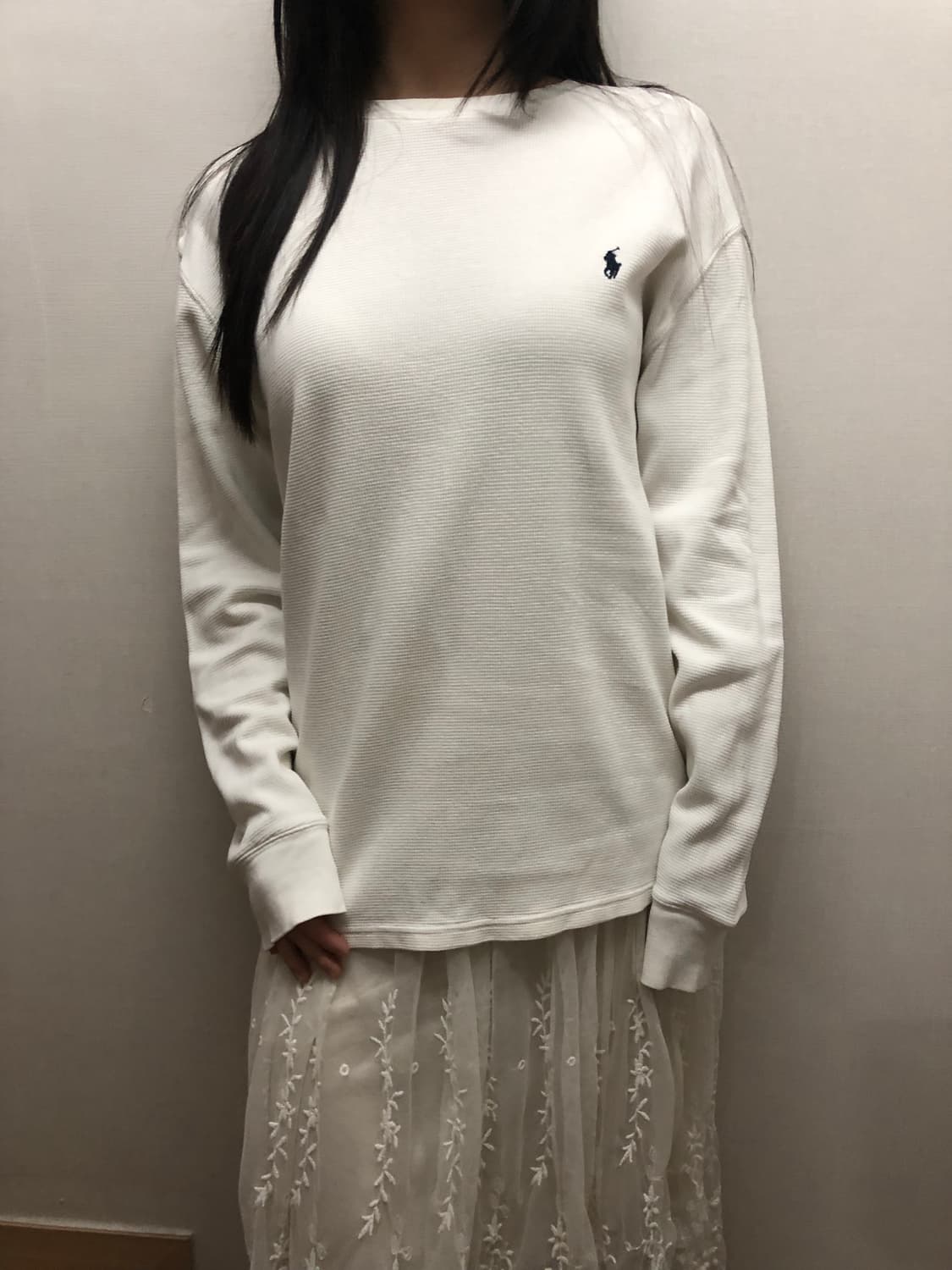 빈티지 폴로 화이트 와플 티셔츠 상품이미지3