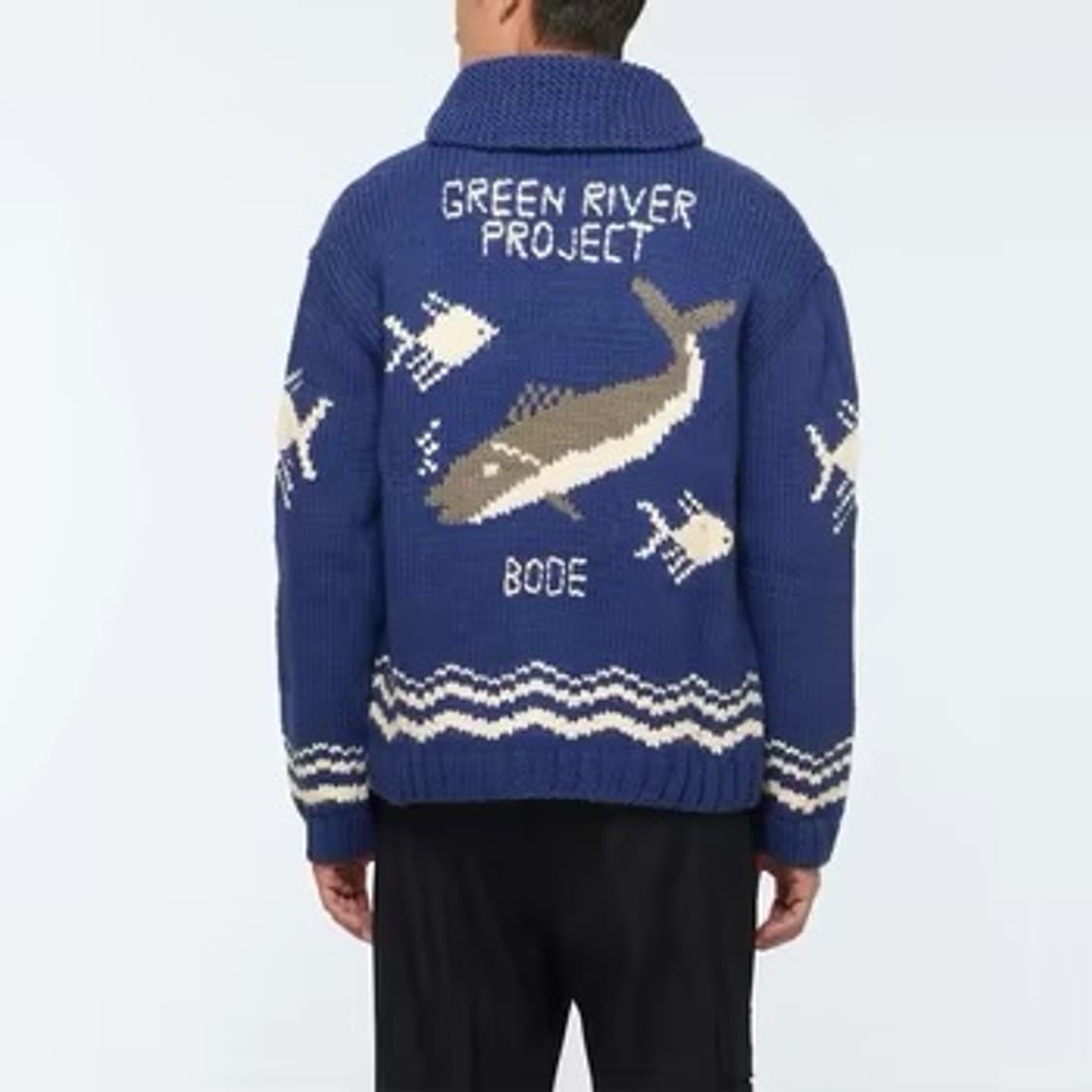 bode 그린 리버 숄카라 코위찬 가디건 상품이미지1