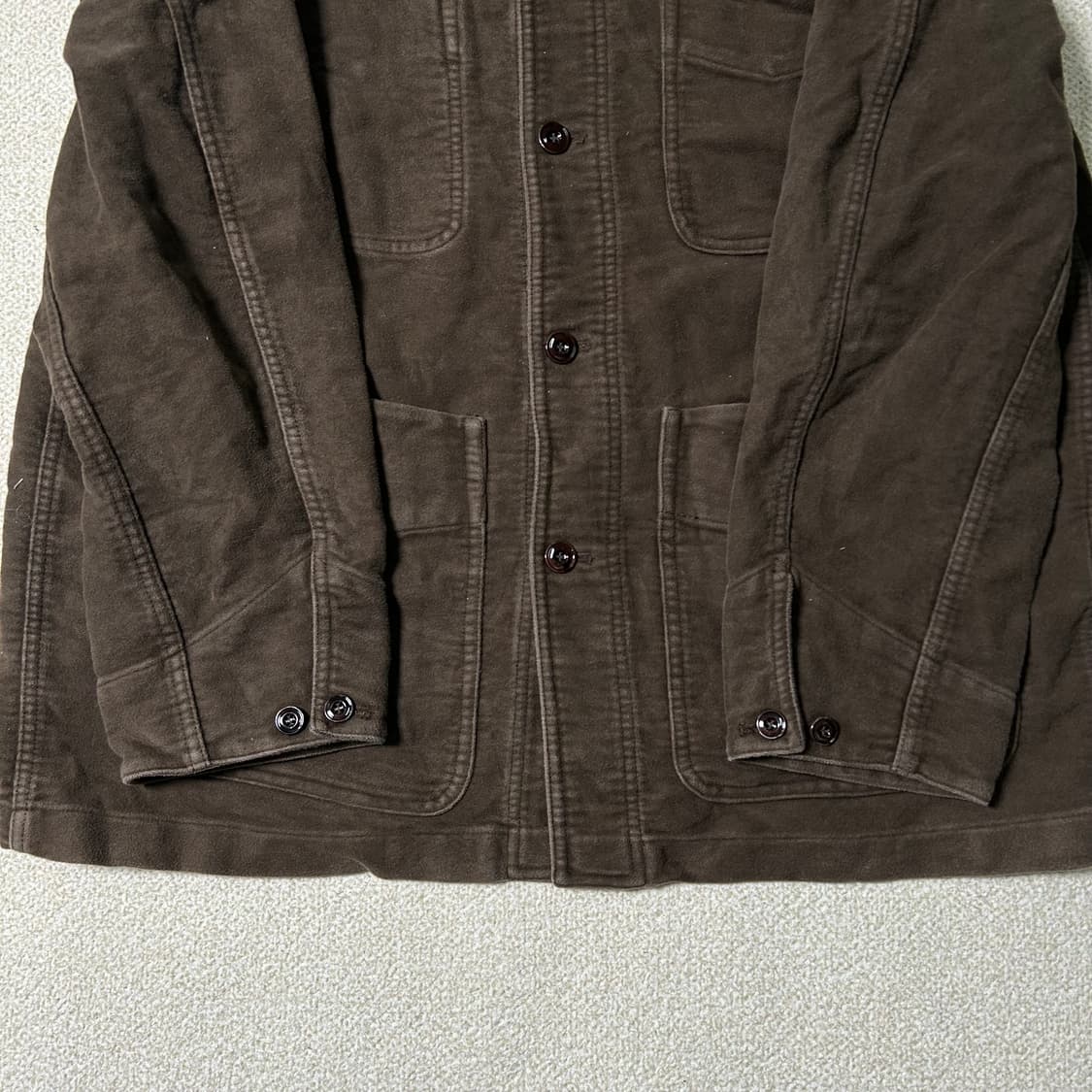 (1) 포터리 워크 자켓 브리티쉬 코튼 몰스킨 브라운 상품이미지4