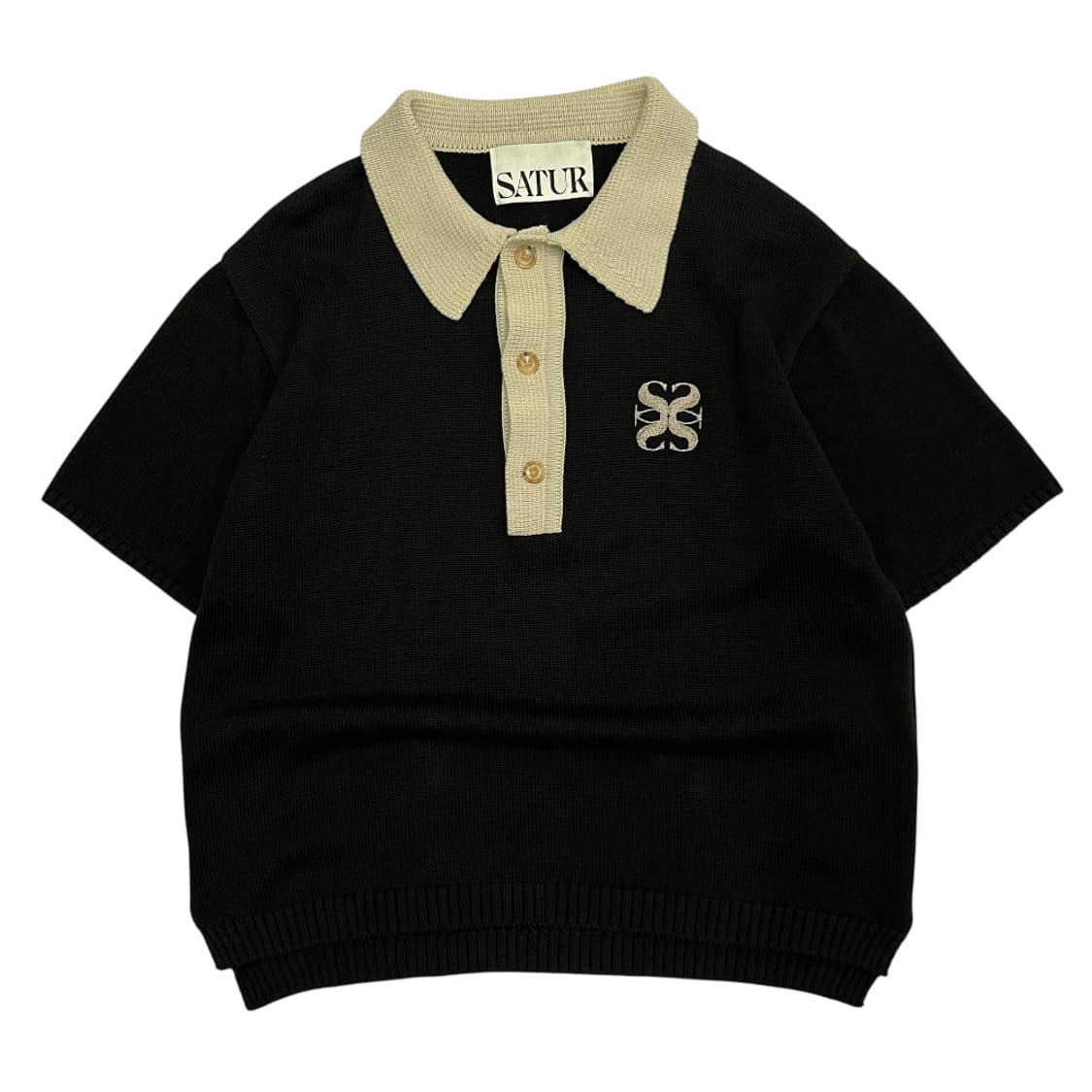 세터 블랙 카라 반팔니트 상품이미지2