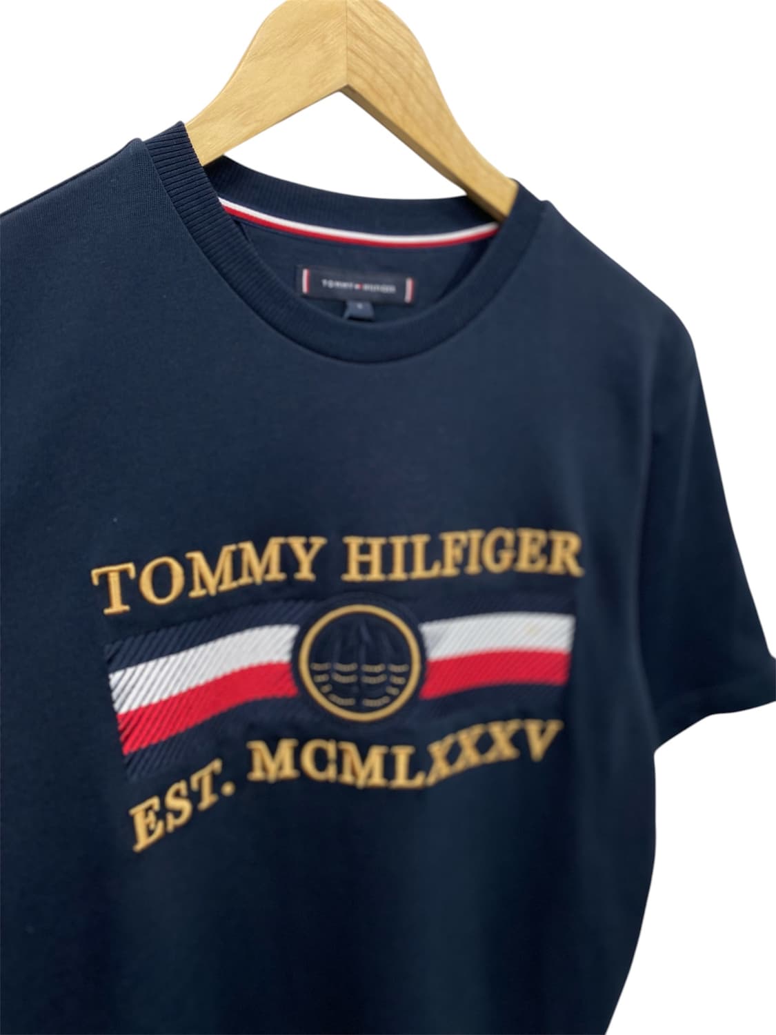  [새상품]타미힐피거 자수 빅로고 라운드 티셔츠 S 상품이미지2