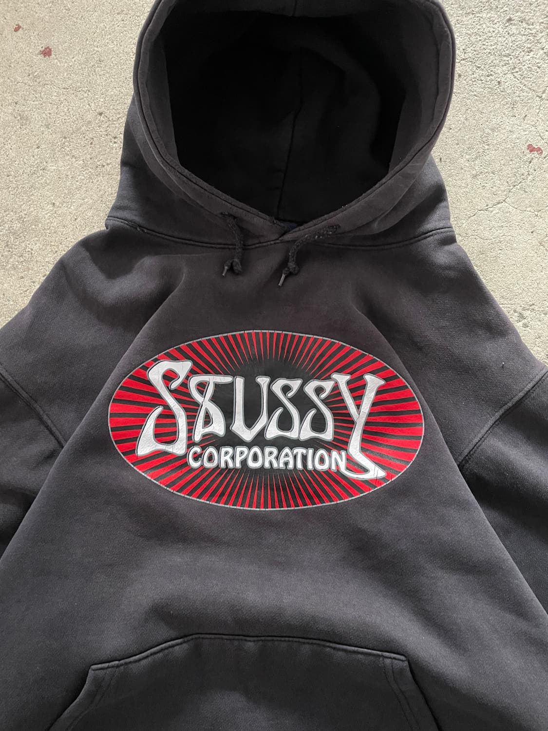00s Stussy Corporation Faded Hoodie 상품이미지4