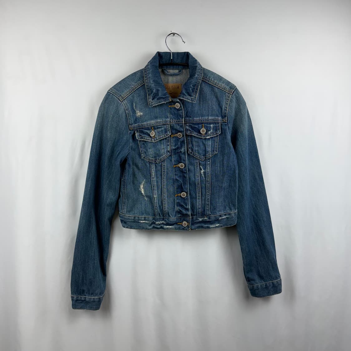 (S) 홀리스터 우먼스 데미지 트러커 데님 크롭 자켓 상품이미지2
