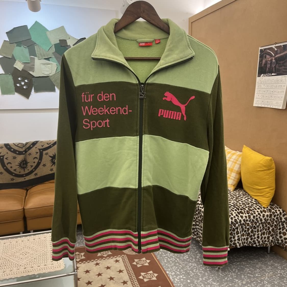 푸마 희귀 레트로 Y2K 대장급 TKHKI 말차카키 집업 M C09932 상품이미지3