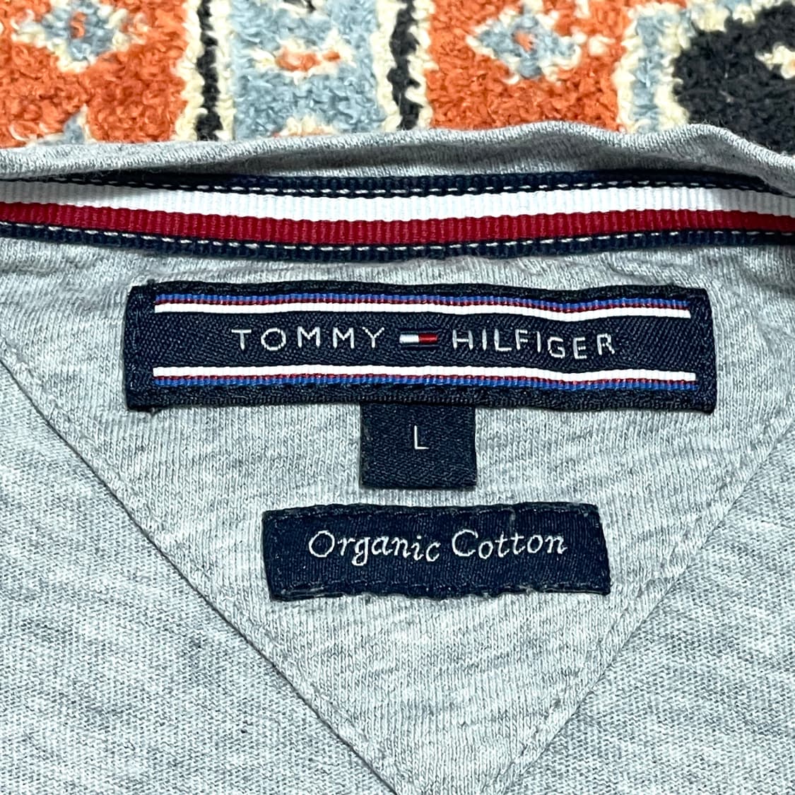 타미힐피거 입체 스펠로고 그레이 반팔티셔츠 여성L 상품이미지3
