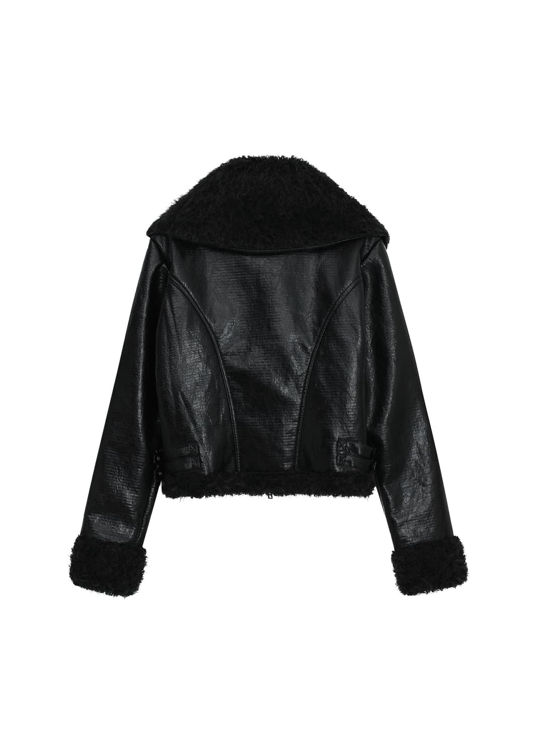 BOHEMSEO OVER COLLAR SHEARING JACKET, BK 상품이미지4