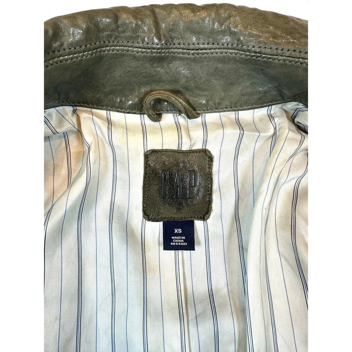 올드 갭 레더 피코트 올리브 상품이미지4