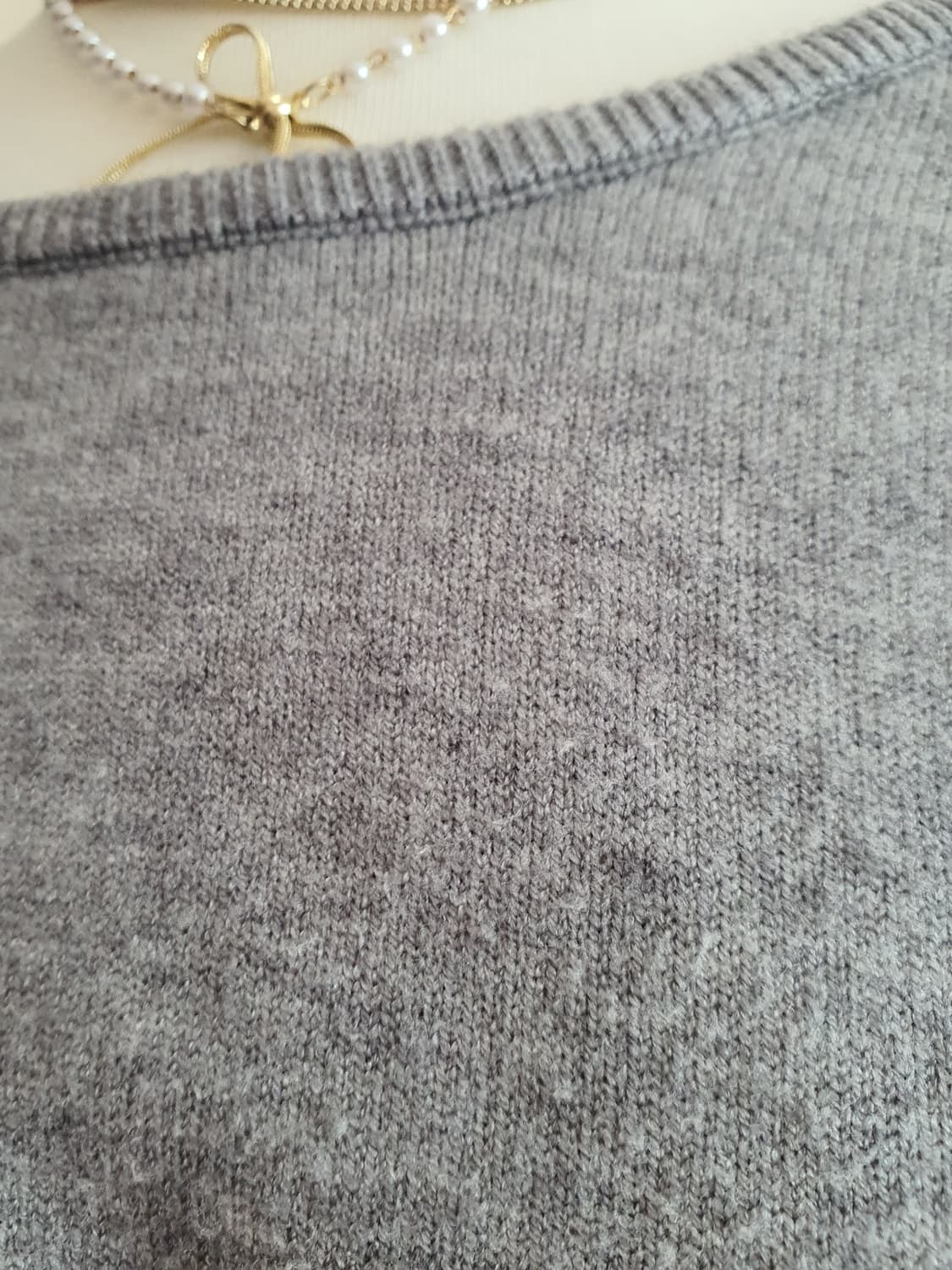 [빈티지] 회색 긴팔 니트 크롭 상의 상품이미지3