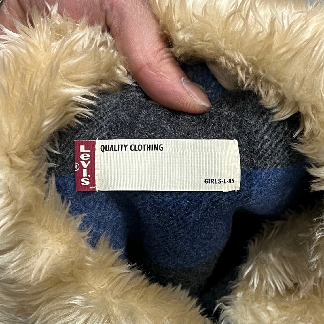  리바이스 울 혼방 퍼 카라 체크 자켓 y15742 상품이미지6