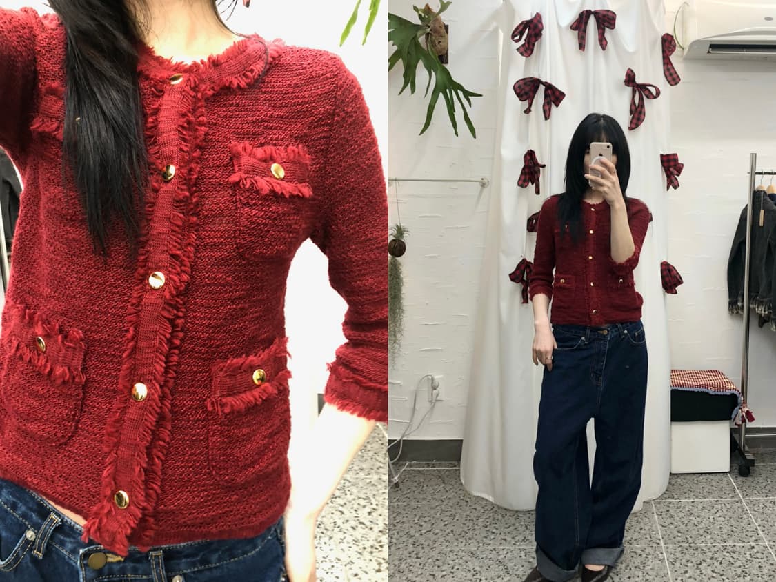 Scarlet tweed cardigan 상품이미지2