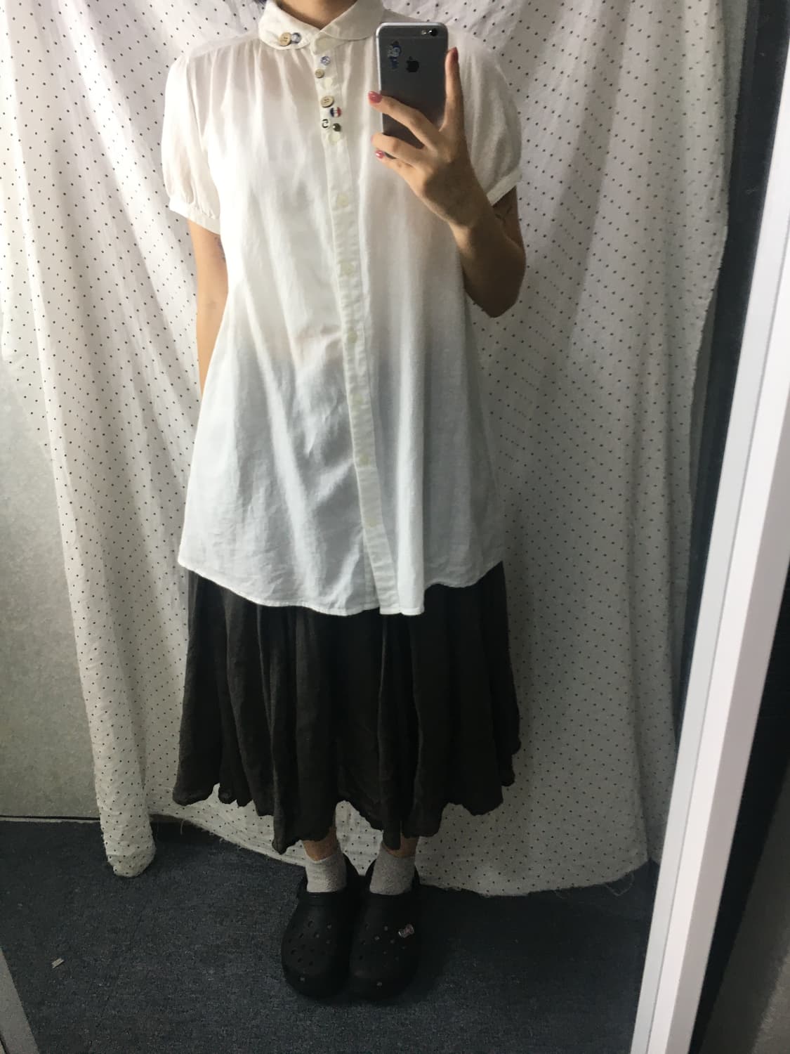 화이트 둥근 카라 블라우스 상품이미지4